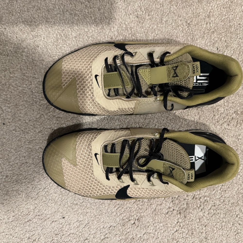 Nike Tan and Black Athletic Shoes with Mesh Upper